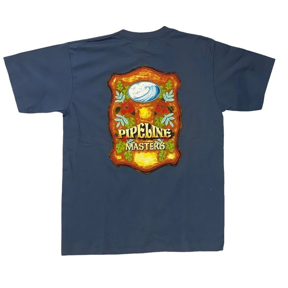 Vintage Pipeline USA Mens Large T Shirt Made in USA Hawaii Surfing Blue Graphic